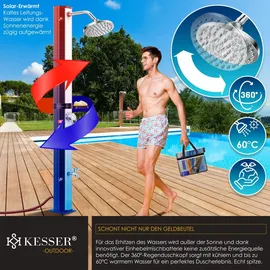 Kesser Solardusche 40 l schwarz/silber 23568