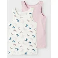 NAME IT Mädchen Nmftank Top 2P Jet Stream Butterfly