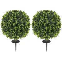 Homcom 2er-Set Künstlicher Buchsbaumkugeln 56 cm Kunstpflanze