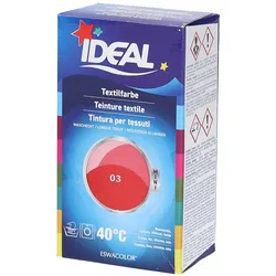 Ideal® Mini Textilfarbe No03 Zinnober für Baumwolle, Leinen, Jute & Viskose