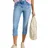 Cecil 3/4 Slim Leg Jeans, im Casual Fit Light Blue washed), 36