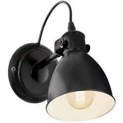 Eglo Wandleuchte Priddy schwarz E27 Retro Vintage