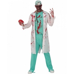 Horror-Shop Zombie-Kostüm Blutiges Zombie Chirurg Arzt Herrenkostüm für Hall rot|weiß L