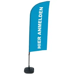 SHOWDOWN Displays Showdown Beachflag - Komplett-Set - Hier Anmelden Deutsch - Blau/Schwarz
