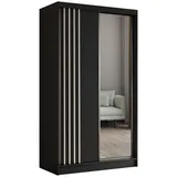 masseno Schwebetürenschrank NELVIA 120 x 216 x 61 cm Schwarz