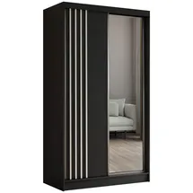 masseno Schwebetürenschrank NELVIA 120 x 216 x 61 cm Schwarz