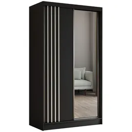 masseno Schwebetürenschrank NELVIA 120 x 216 x 61 cm Schwarz