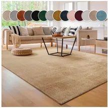 Paco Home Cadiz 630 Kurzflorteppich 200 x 280 cm dunkelbeige
