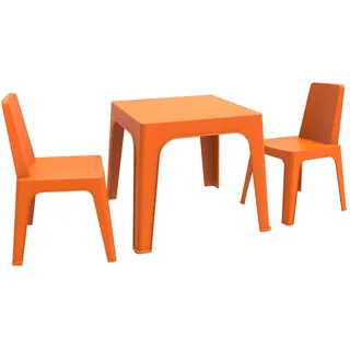 resol Kinder Julieta Set von 2 Stühle und 1 Tisch, Kunststoff/Polypropylen, Orange, 60 x 51 x 78 cm, 3 Stück