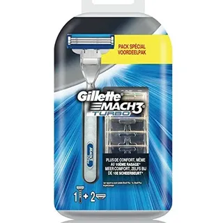 Gillette Mach3 Turbo Herrenrasierer mit 2 Ersatzminen