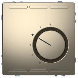 Merten Raumtemperaturregler 230V m.Wechselkontakt u.Zentralpl., System Design, Nickelmetallic