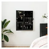 vidaXL Schmuckschrank mit Spiegel Wandmontage Schwarz 30x8,5x67 cm