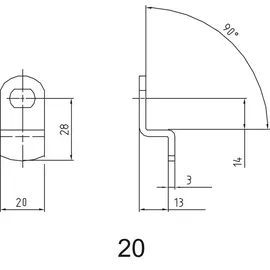 ASSA ABLOY Sperrnase für Elektronisches Schrankschloss Sense+pin,nr.20,gekröpft
