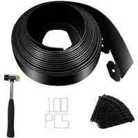 SDLDEER Flexible Rasenkante Kunststoff, 10m Lang 10cm Hoch Rasenkanten mit 100 Erdanker, Plastic Beeteinfassung Kunststoff Gartenzaun Beetumrandung Rasenbegrenzung, Schwarz