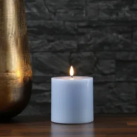 Deluxe Homeart Mia Deluxe LED Stumpenkerze 10 cm hellblau