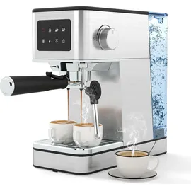 Costway Espressomaschine 20 Bar silberfarben mit Milchaufschäumer & 1,7L Tank
