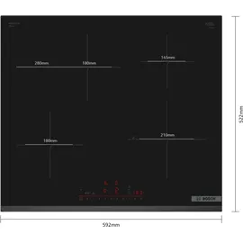 Bosch Herdset Bosch Backofen EcoClean Teleskopauszug + Induktionskochfeld Kochassistent autark 60cm - Schwarz
