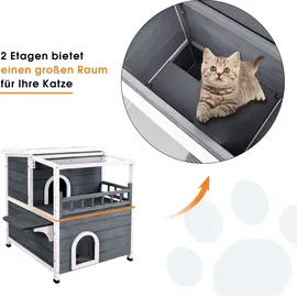 MCombo Katzenhaus 66 x 76 x 64 cm grau