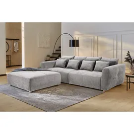 Jockenhöfer Big-Sofa JOCKENHÖFER GRUPPE "Gulliver", grau (hellgrau), B:298cm T:137cm, Korpus: 100% Polyester;Kissen: 100% Polyester, Sofas, Big-Sofa, mit Federkernpolsterung für kuscheligen, angenehmen Sitzkomfort