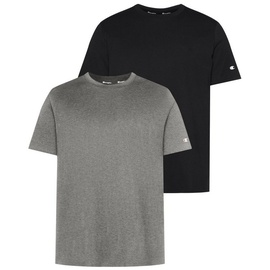 Champion T-Shirt »Classic 2pack Crewneck T-Shirt«, (Packung, 2 tlg.), Gr. M (48), grau + schwarz, , 42592018-M