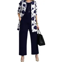 Lawawa Damen Hosenanzug Damen Hosenanzug 3 Teiliges Set Freizeitanzug Hosenanzüge Sets Outfits Vintage Lange Hose Abendanzug Outfit - L