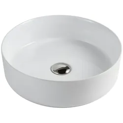 Alpenberger Rundes Waschbecken | Aufsatzwaschbecken mit Nanobeschichtung | Keramikbecken Waschschale Badezimmer & Gäste-WC | Modernes Handwaschbecken