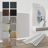 HEXIM Akustikpaneele 138,5x60cm Holz Comfort - flexible Holzpaneele Platten Lamellenwand MDF Wandpaneele Lamellenverkleidung Wandverkleidung schalldämmend (0.83m2 White)