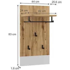 Vicco Wandgarderobe Selena Weiß/Eiche