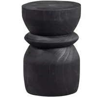 Woood Hocker Paulownia Holz 28 x 40 x 28 cm Schwarz