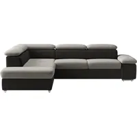 sit&more Ecksofa Valantine L-Form, B: 272 cm, mit Arm- & Kopfteilverstellung, optional mit Bettfunktion grau|schwarz