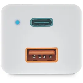 Hama Schnellladegerät USB-C 38W USB-C PD, USB-A QC, weiß 201640 - Weiß