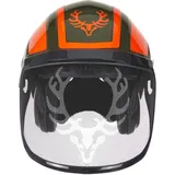 Forsthelm / Schutzhelm kox Edition mit Gehörschutz und Visier Integral Forest Olivgrün/Neonorange kox edition Olivgrün/Neonorange mit Ätzmetallvisier