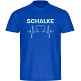 multifanshop Kinder T-Shirt - Schalke - Herzschlag - Druck weiß - Kind
