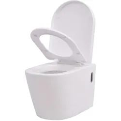 vidaXL Wandmontierte Toilette Keramik Weiß