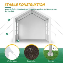Thanaddo Partezelt 3 x 3 m Weiß