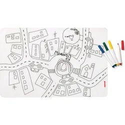 Bimbi Traffic Tellerunterlage mit 4 Filzstiften