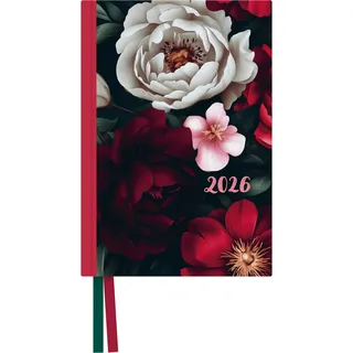 Neumann Dark Flowers Taschenkalender 2026 - Blumen-Design - Terminplaner mit Wochenkalendarium - Format 11,3 x 16,3 cm