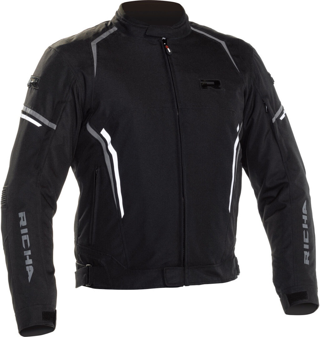 Richa Gotham 2 waterdichte motorfiets textiel jas, zwart-wit, XL