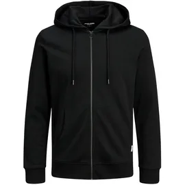 JACK & JONES Herren Hoodie Kapuzenpullover JJEBASIC ZIP Regular Fit Schwarz 12182493