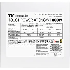 Thermaltake Themaltake Toughpower XT Snow 1000W 80Plus Gold ATX3.1