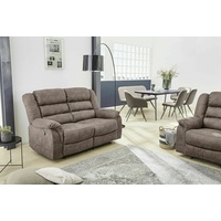 2er Sofa Cleveland 2 Grau Braun Stoff Vintage Relaxsofa Manuell Polstergarnitur