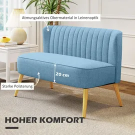 Homcom Sofa 2-Sitzer Stoffsofa Polstersofa Loungesofa breit Hellgrün