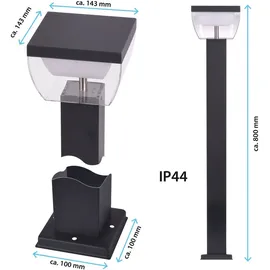 Maxkomfort GmbH Außenstandleuchte Edelstahl Kunststoff 80 cm 1 Stück grau
