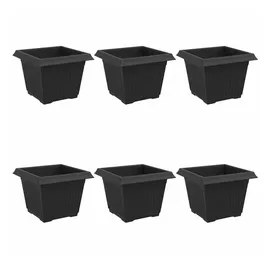 vidaXL Quadratischer Blumentopf 23 x 23 x 17,5 cm Schwarz