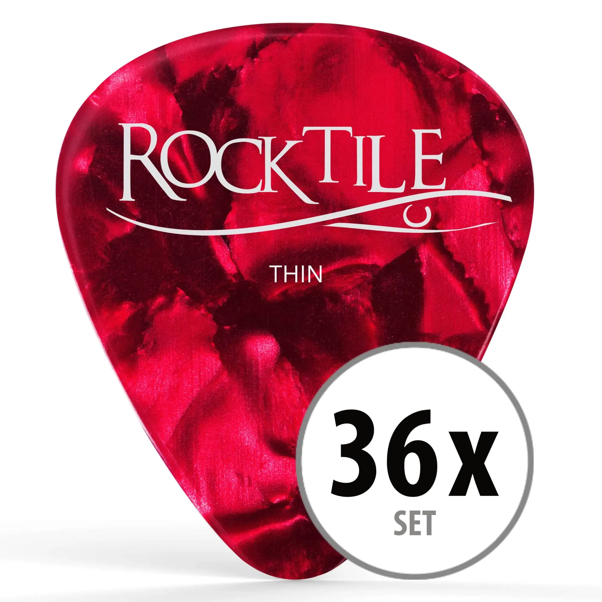 Rocktile Plektren Red Tortoise Thin 36er Pack