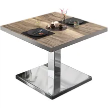 GGM Möbel Bistro Loungetisch Braun Sheesham 60 x 60 x 41 cm