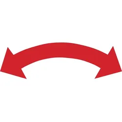 Richtungspfeil, doppelseitig, Rot, Folie - 1 Bund = 100 Stk - 21x6 mm Folie selbstklebend