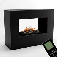 GLOW FIRE Elektrokamin Konsalik Wasserdampf Kamin, Elektrischer Kamin, Wasserdampfkamin mit 3D Feuer und Knisterfunktion schwarz