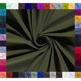 maDDma Stoff 0,5m Baumwolljersey Baumwollstoff elastisch Meterware Jerseystoff, khaki grün