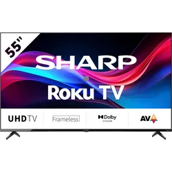 SHARP LED-Fernseher, E (A-G), schwarz, 55, Fernseher
